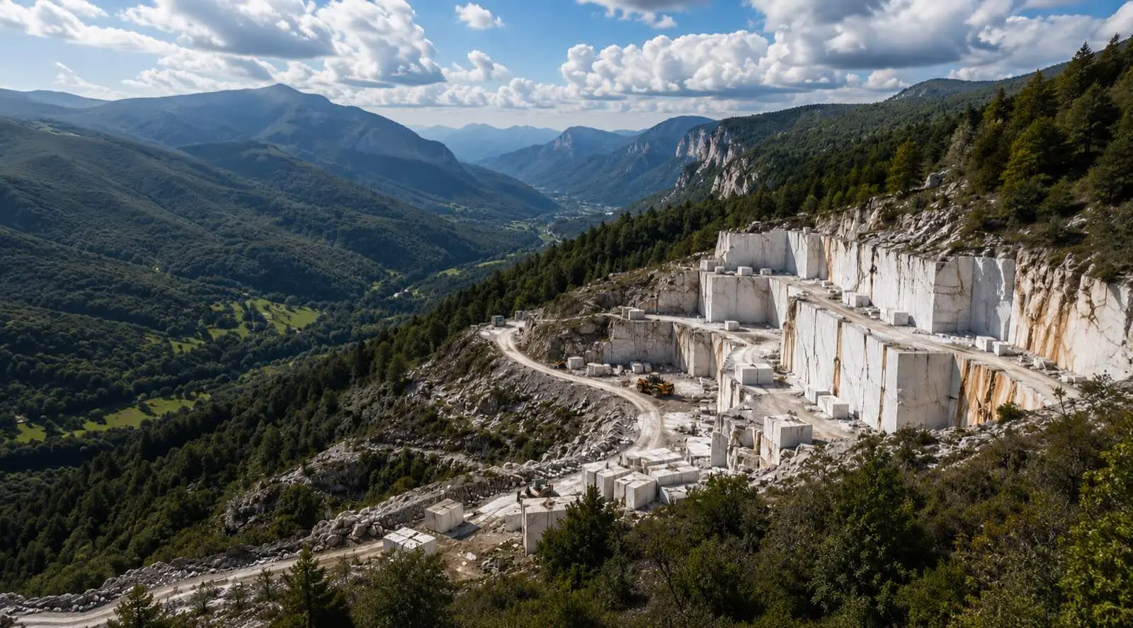 Una cava di pietra naturale ancora in attività presso la fonte