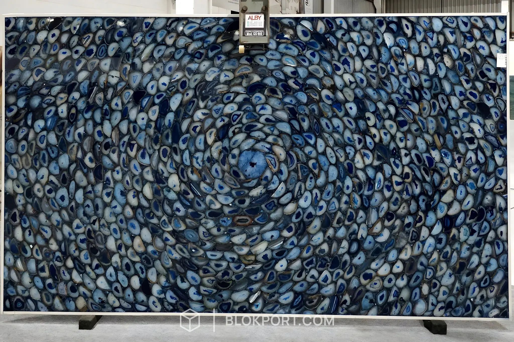 Agata Blue Spiral Polished Agate